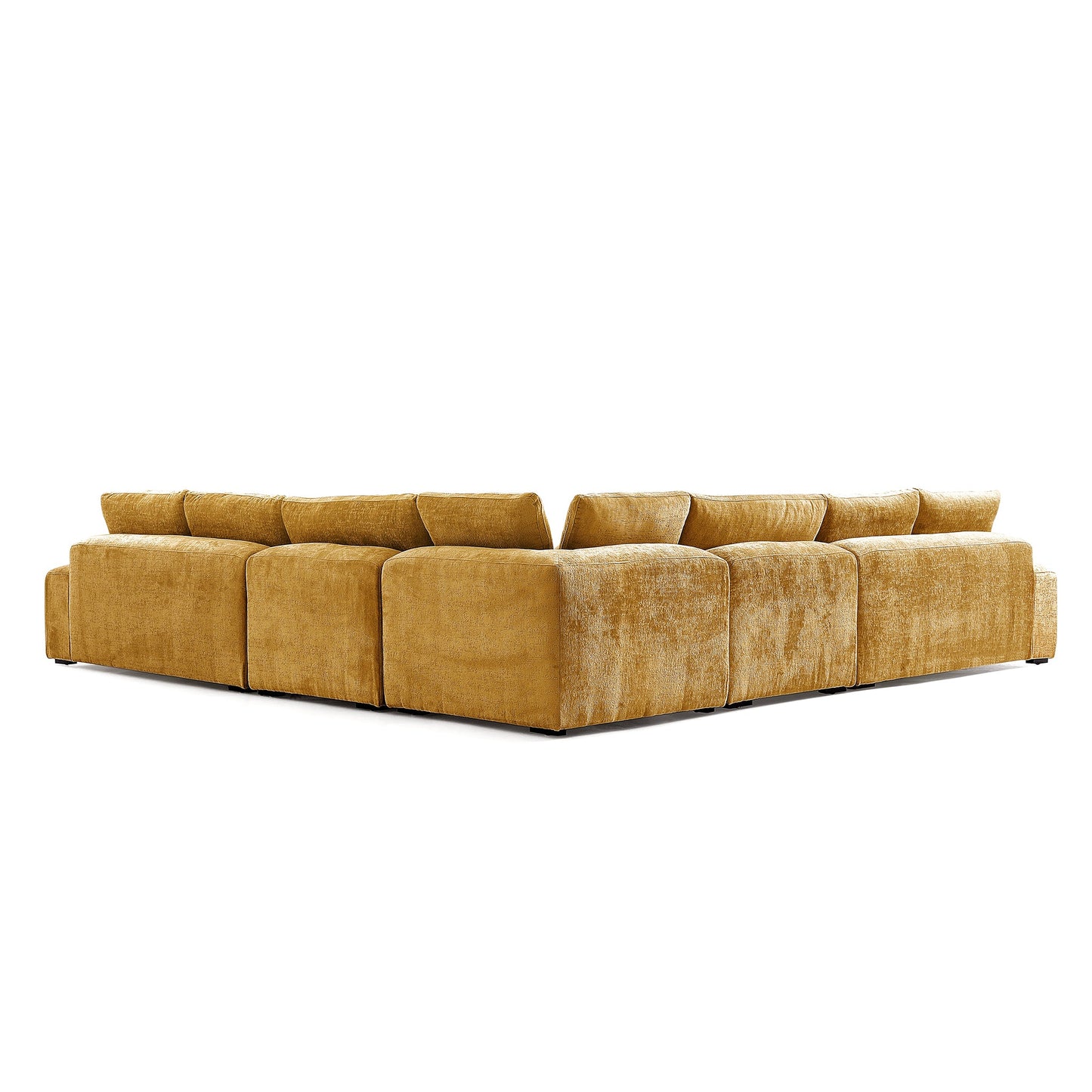 The Empress Beige Corner Sectional Sofa-Yellow-144.9"