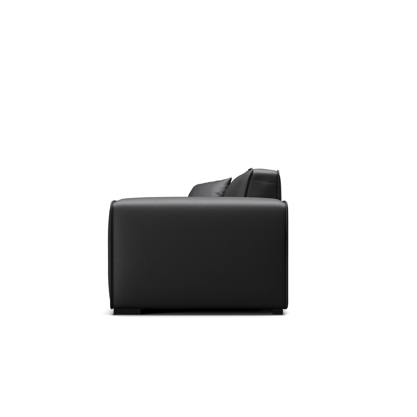 Domus Modular Black Leather Sofa Set-Black