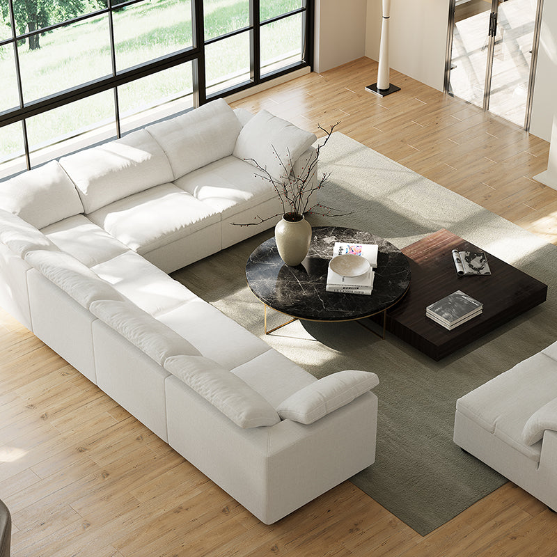 Tender Wabi Sabi L Shaped Sectional-White-8 Seater 202.8"