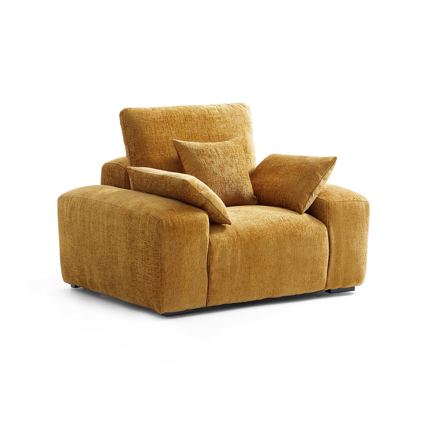 The Empress Gray Armchair-Yellow
