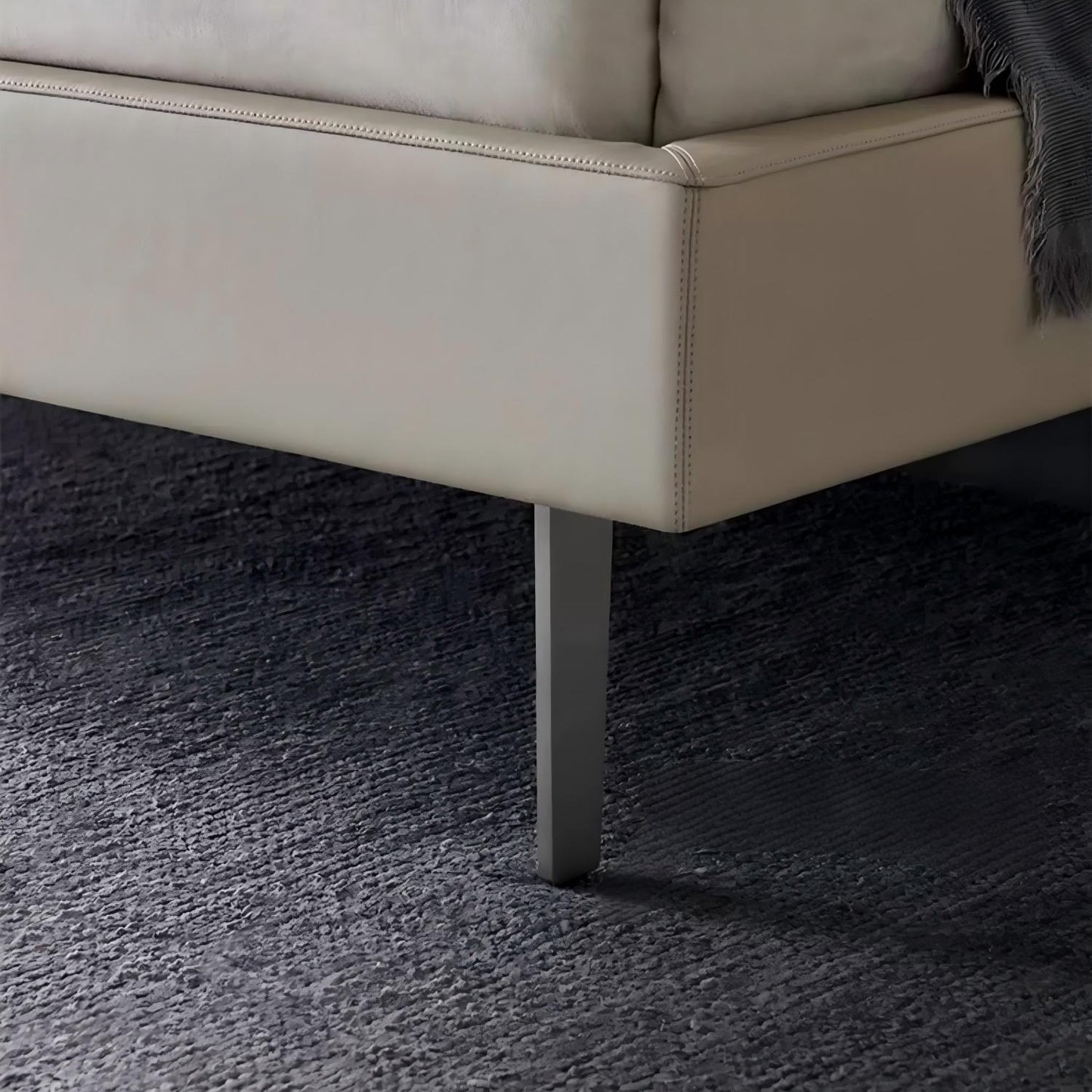 Mocha Slice Leather Bed-Beige