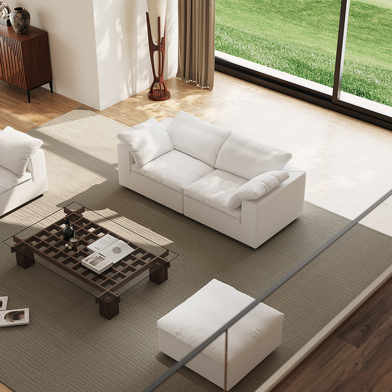 Tender Wabi Sabi Light Gray Sofa-White-90.6"