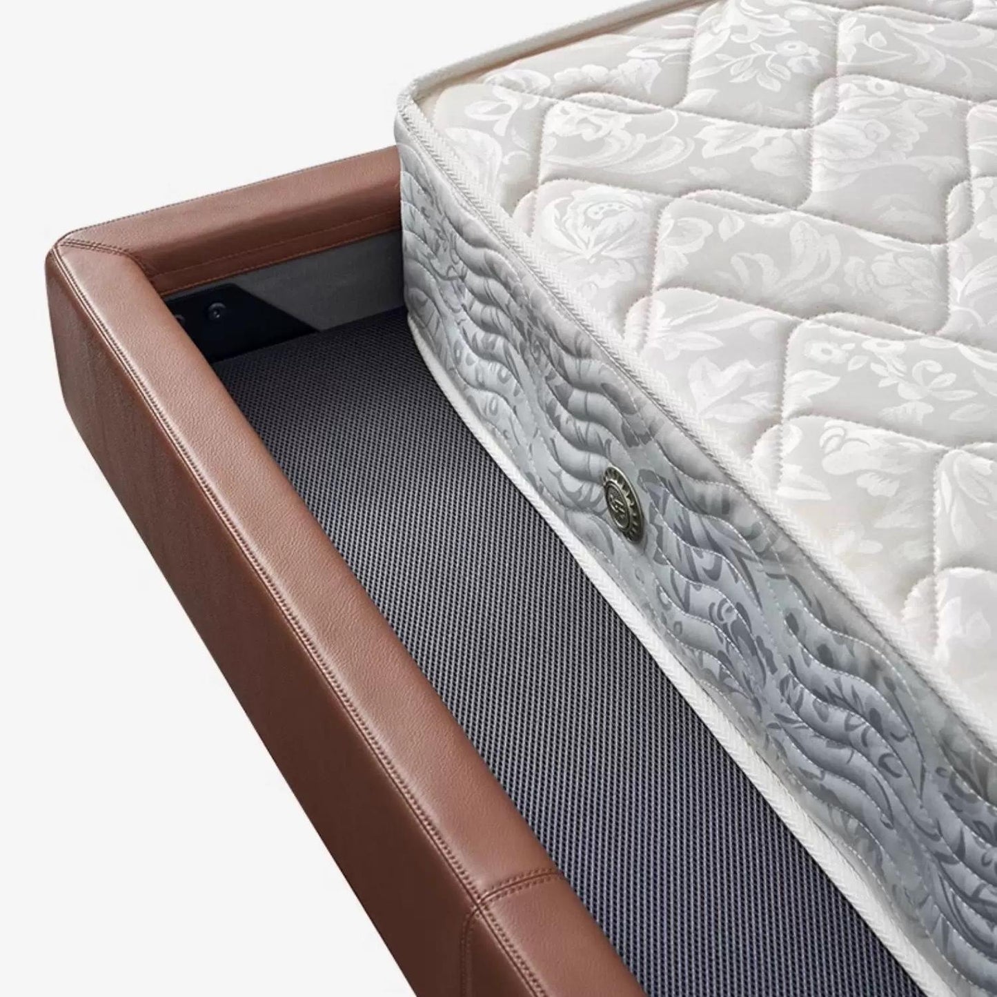 Mocha Slice Leather Bed-Brown