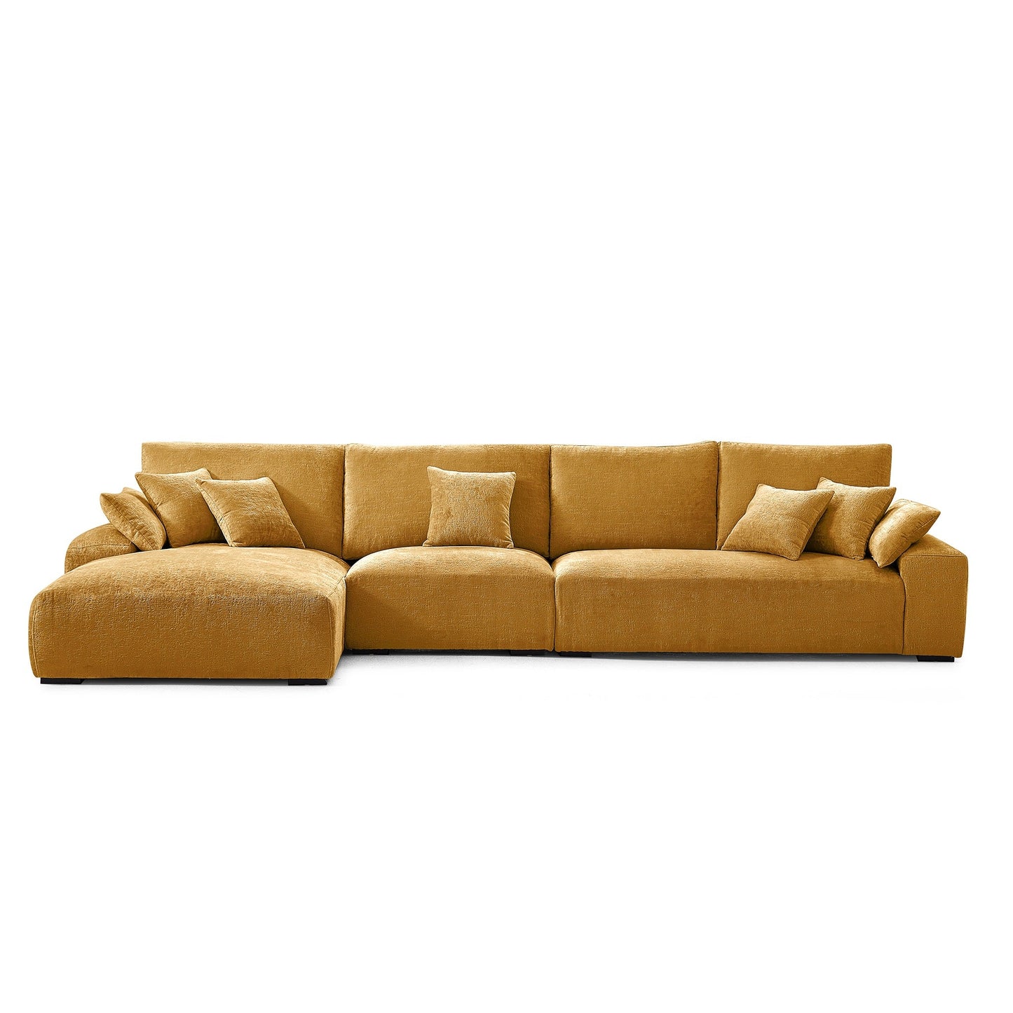 The Empress Yellow Sectional-Yellow-150.8″-Facing Left