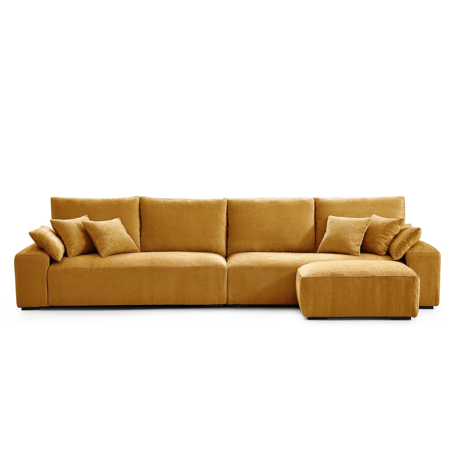 The Empress Gray Sofa and Ottoman-Yellow-140.1"