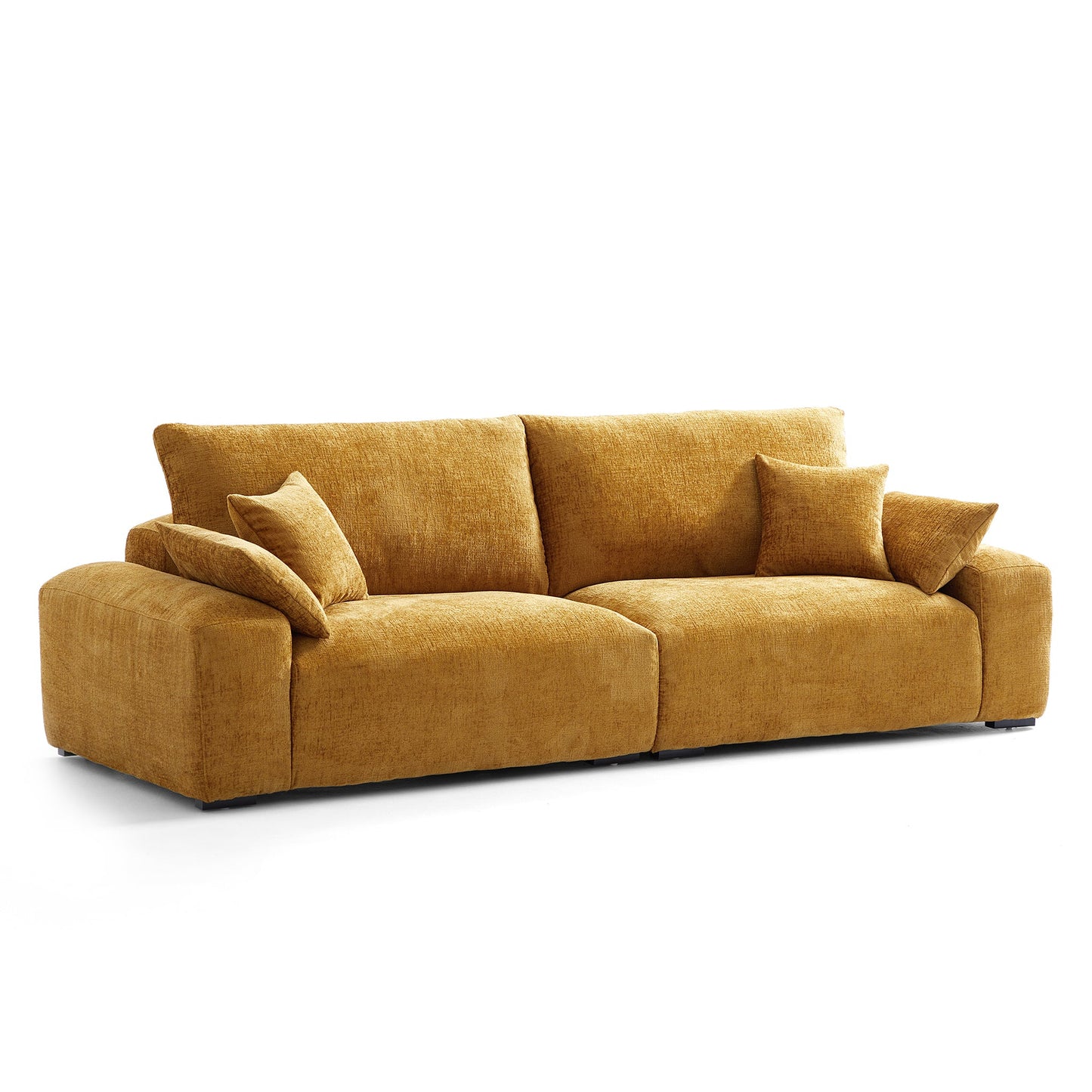 The Empress Gray Sofa-Yellow-106.3″