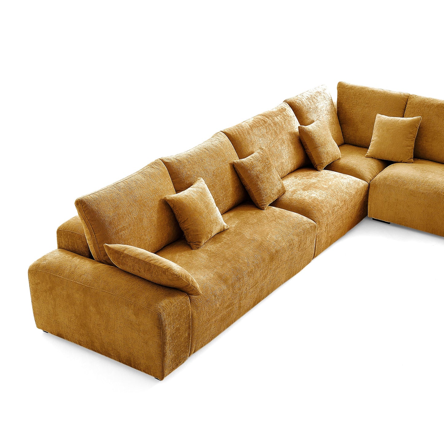 The Empress Beige Corner Sectional Sofa-Yellow-144.9"