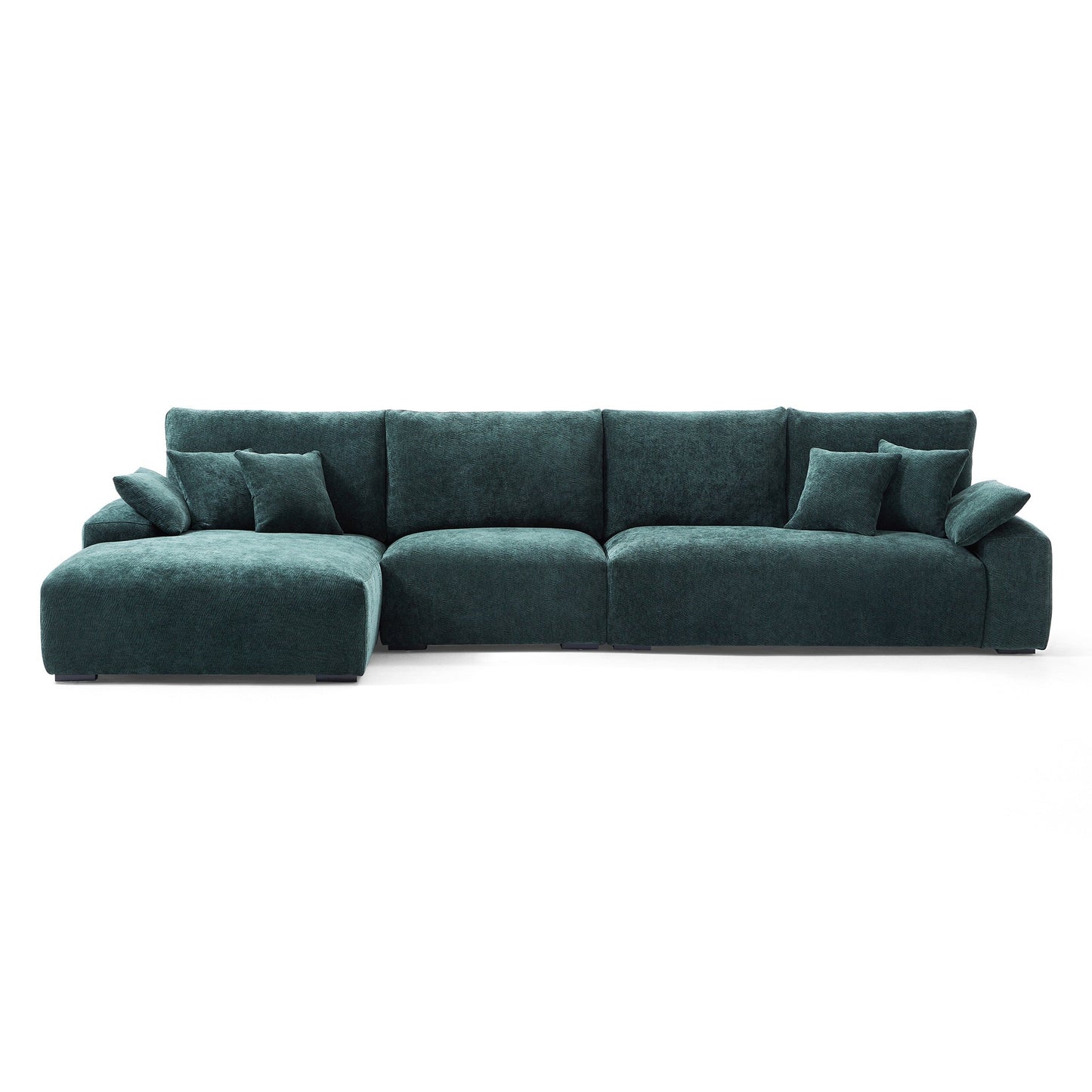 The Empress Green Sectional-Green-150.8″-Facing Left