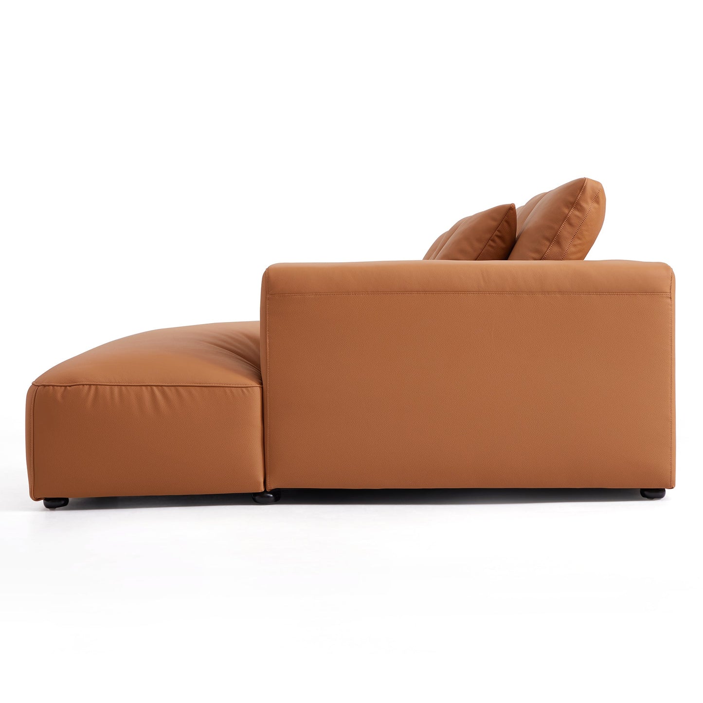 Nathan Modular Orange Leather Sectional Sofa-Orange