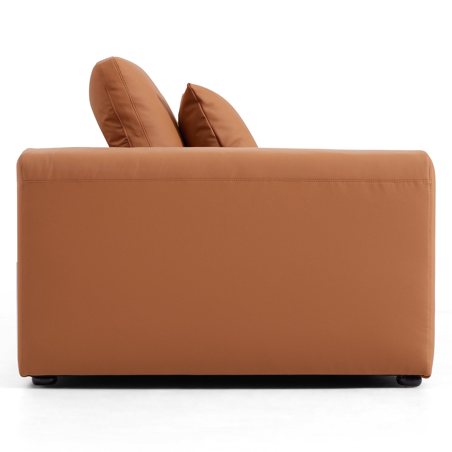 Nathan Modular Orange Leather Sofa-Orange