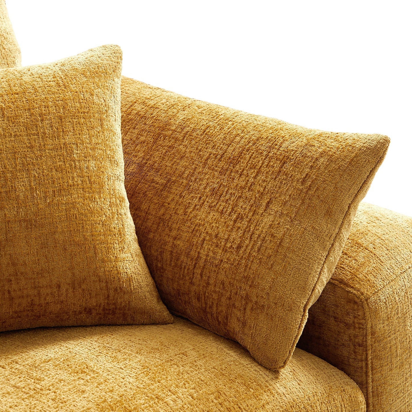 The Empress Beige U Shaped Sectional Sofa-Yellow