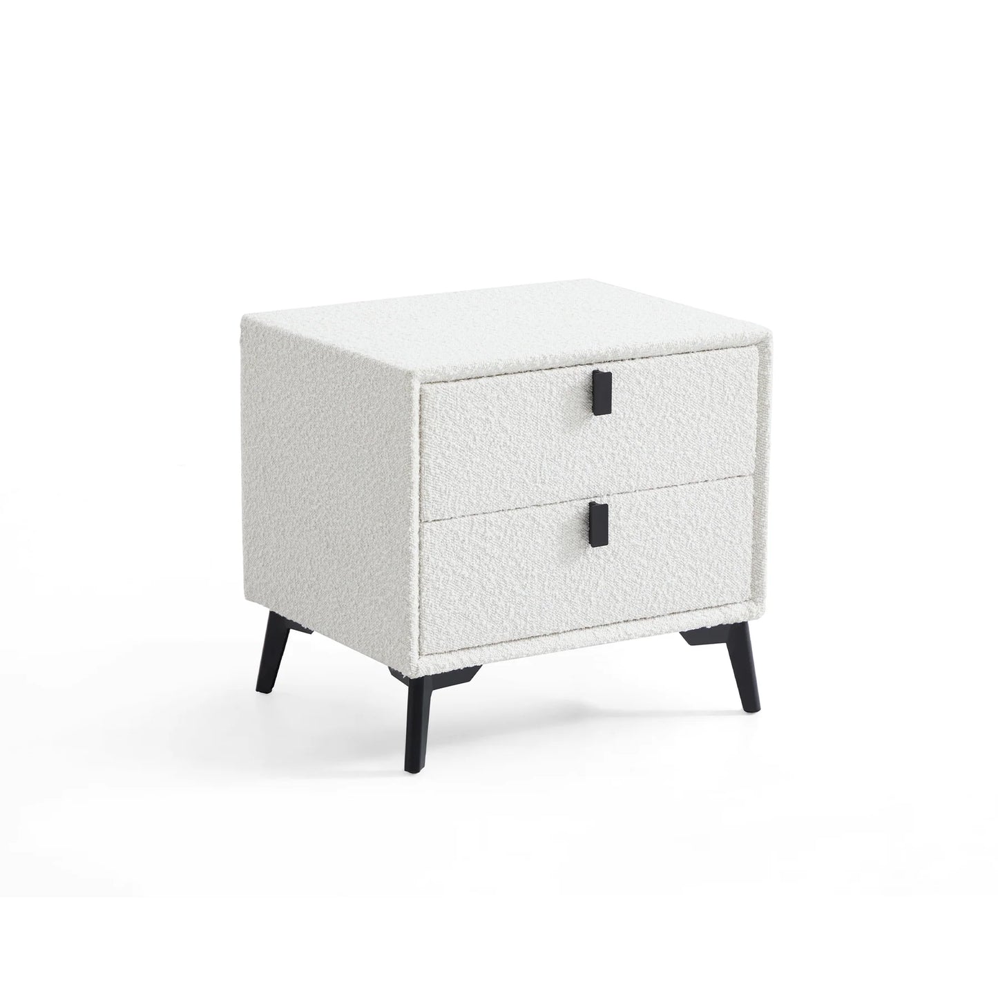 Cushy Boucle Fabric Nightstand