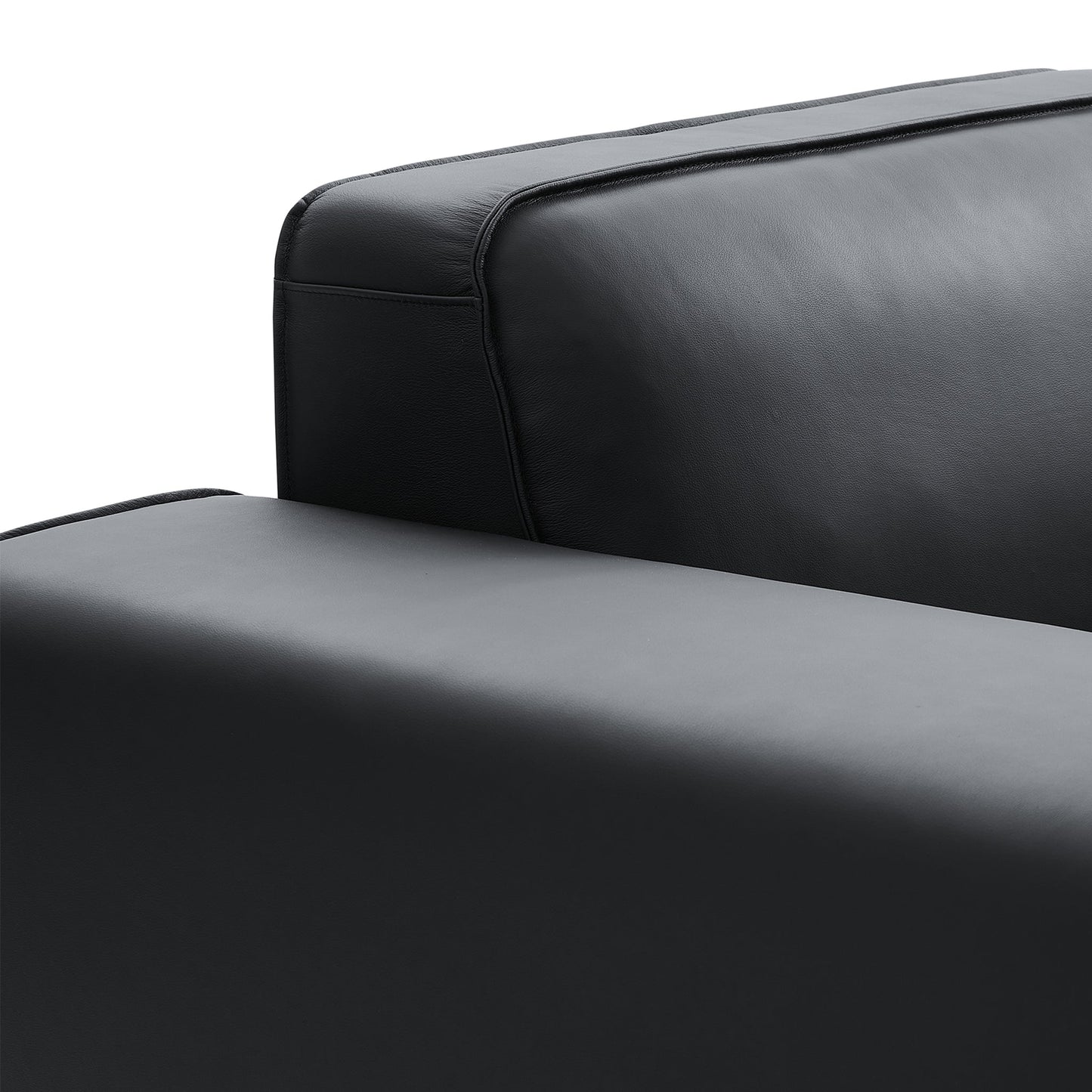 Domus Modular Khaki Leather Armchair-Black