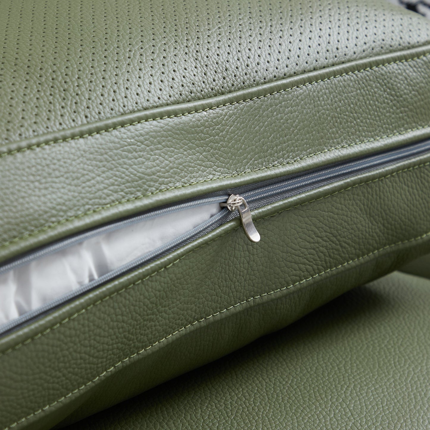 Olivia Top Grain Genuine Leather Sofa-Green