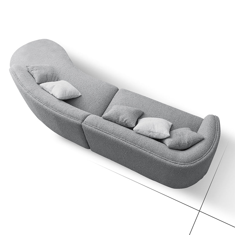 Wabi Sabi White Crescent Bay Sofa-Gray