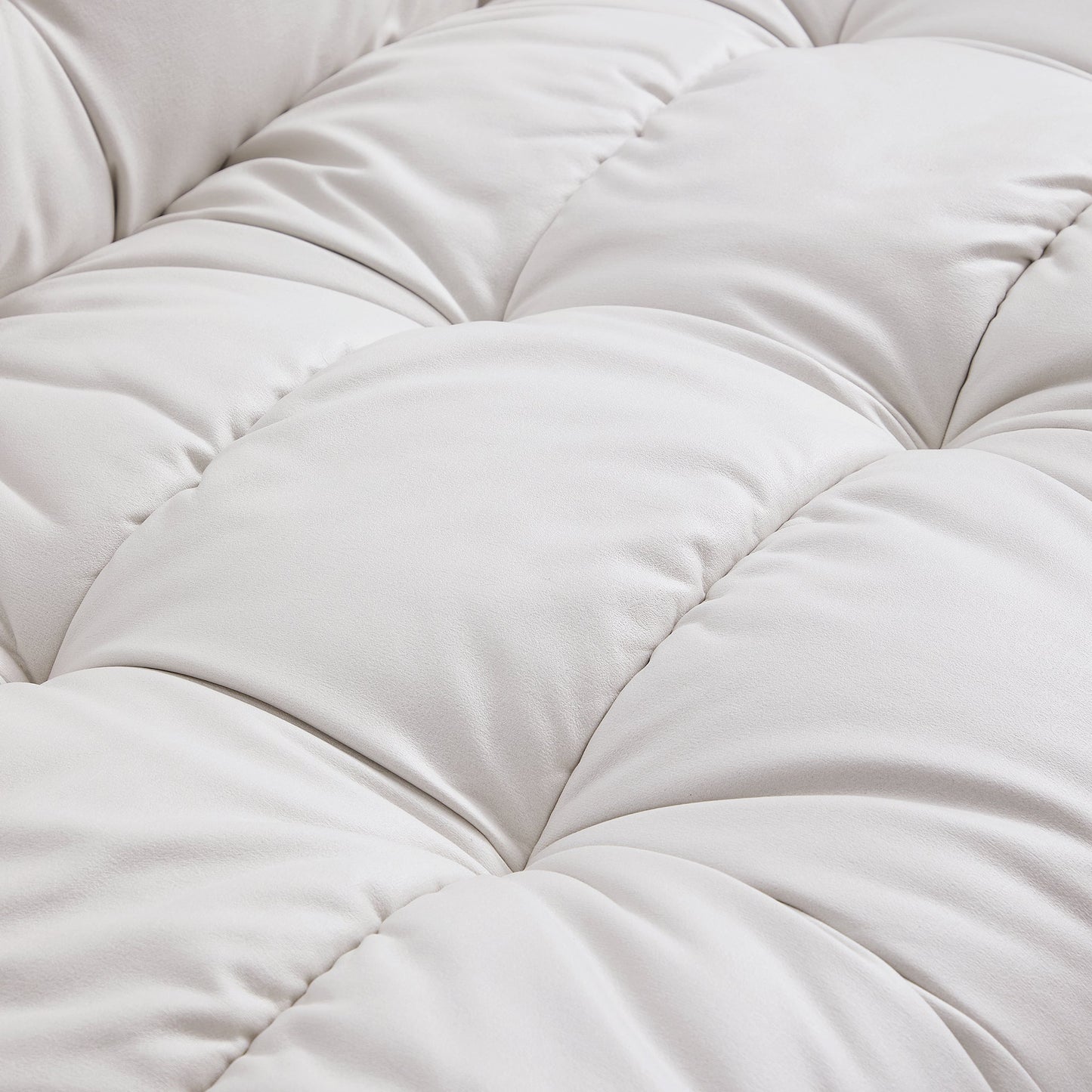 Boba Black Leathaire Sectional Set-White