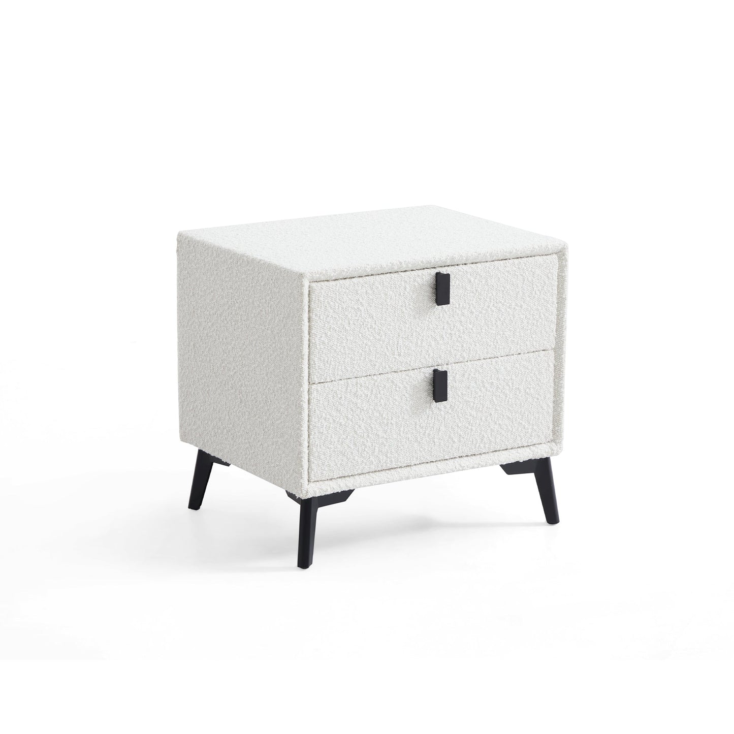 Cushy Boucle Fabric Nightstand-19.7"