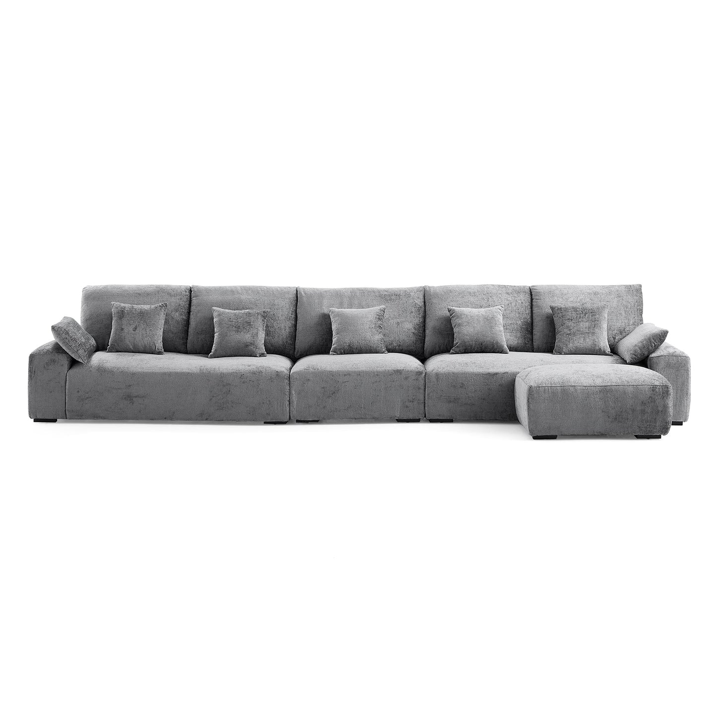 The Empress Gray Sofa and Ottoman-Gray-175.6"