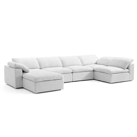 Tender Wabi Sabi Sand L Shaped Sectional and Ottoman-hidden