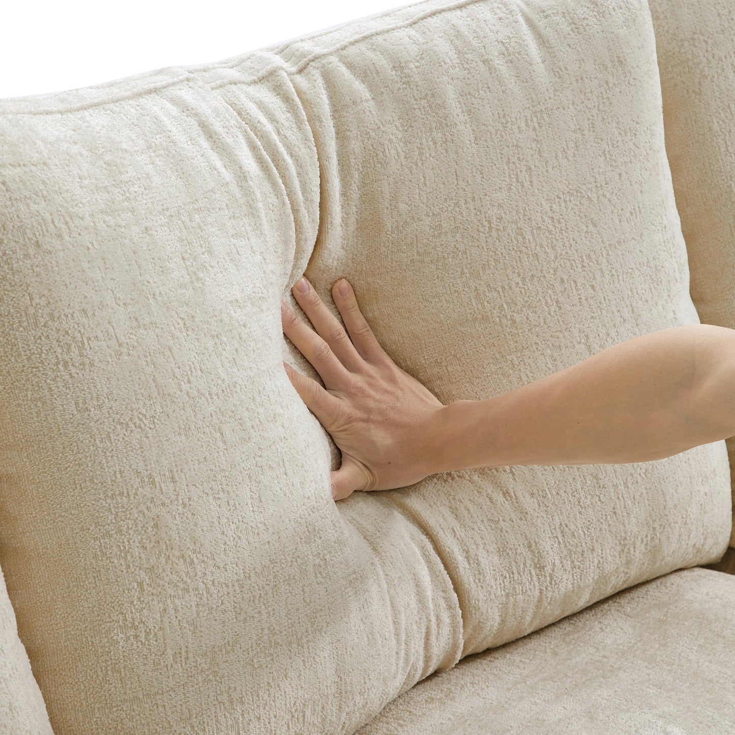 The Empress Beige Sofa and Ottoman-Beige