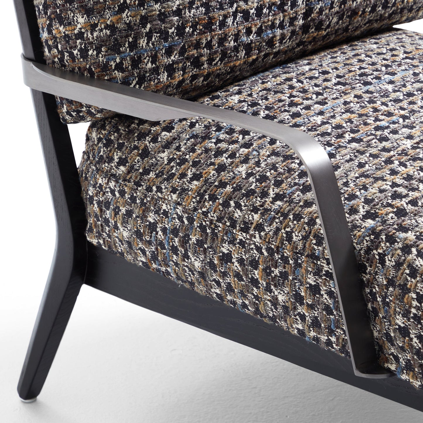 Charcoal Gary Flax Linen Minimalist Leisure Chair-Black