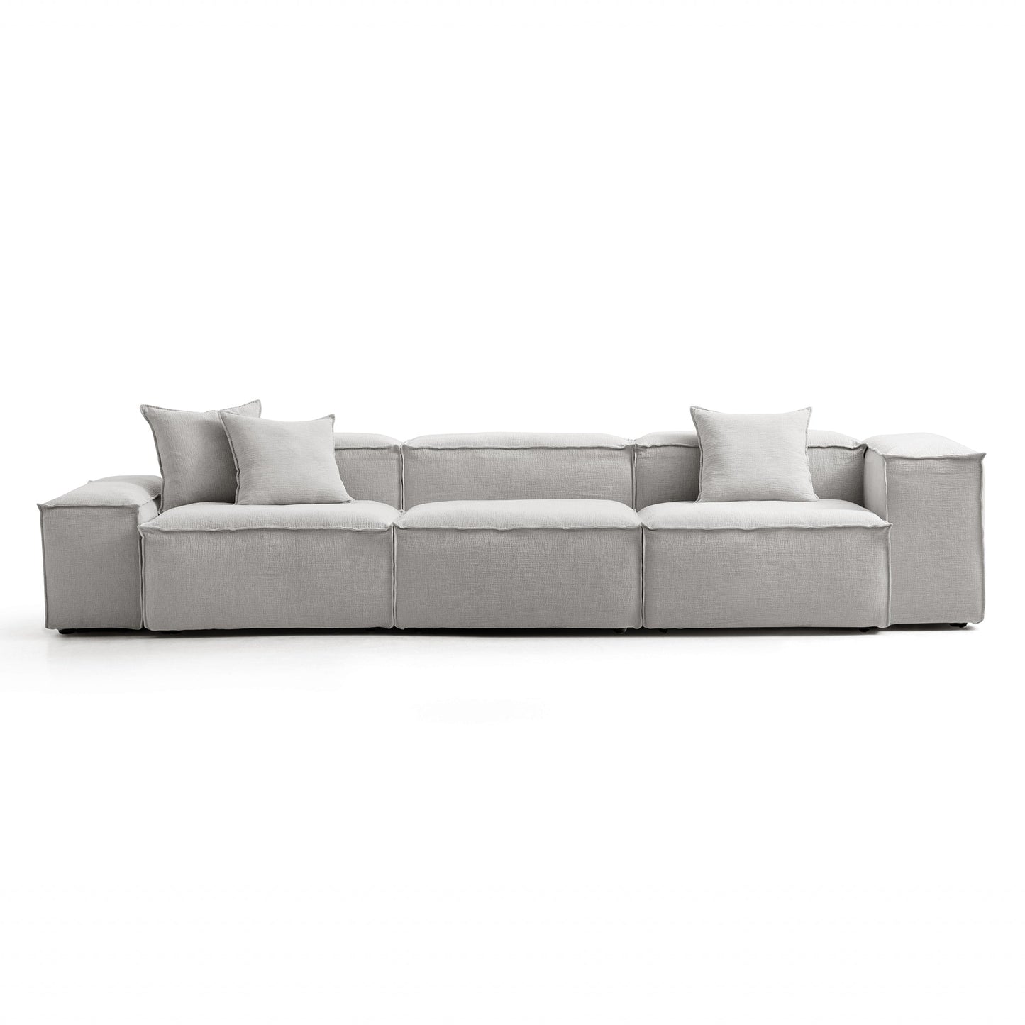 Freedom Modular Khaki Sofa-Gray-Low&High-143.7″