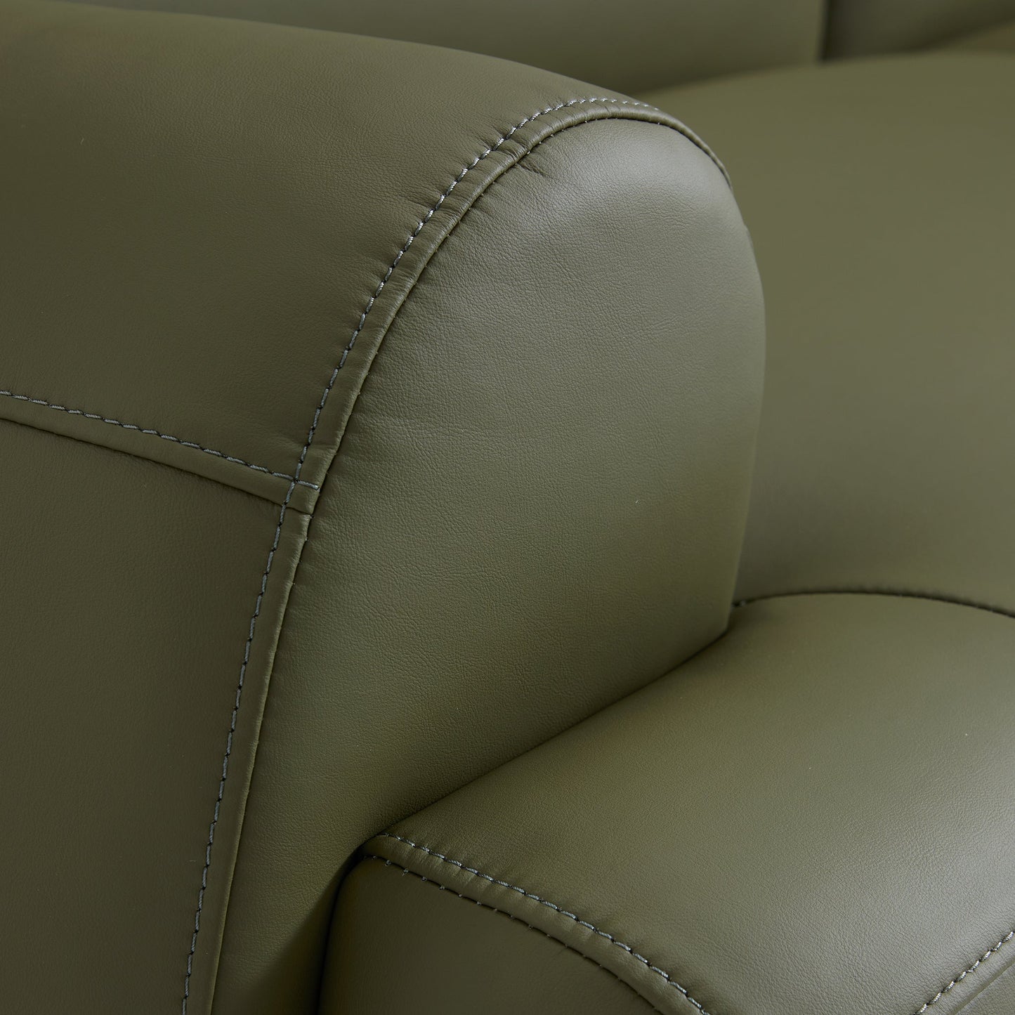 Brenley Modern Italian Leather Sofa-Olive