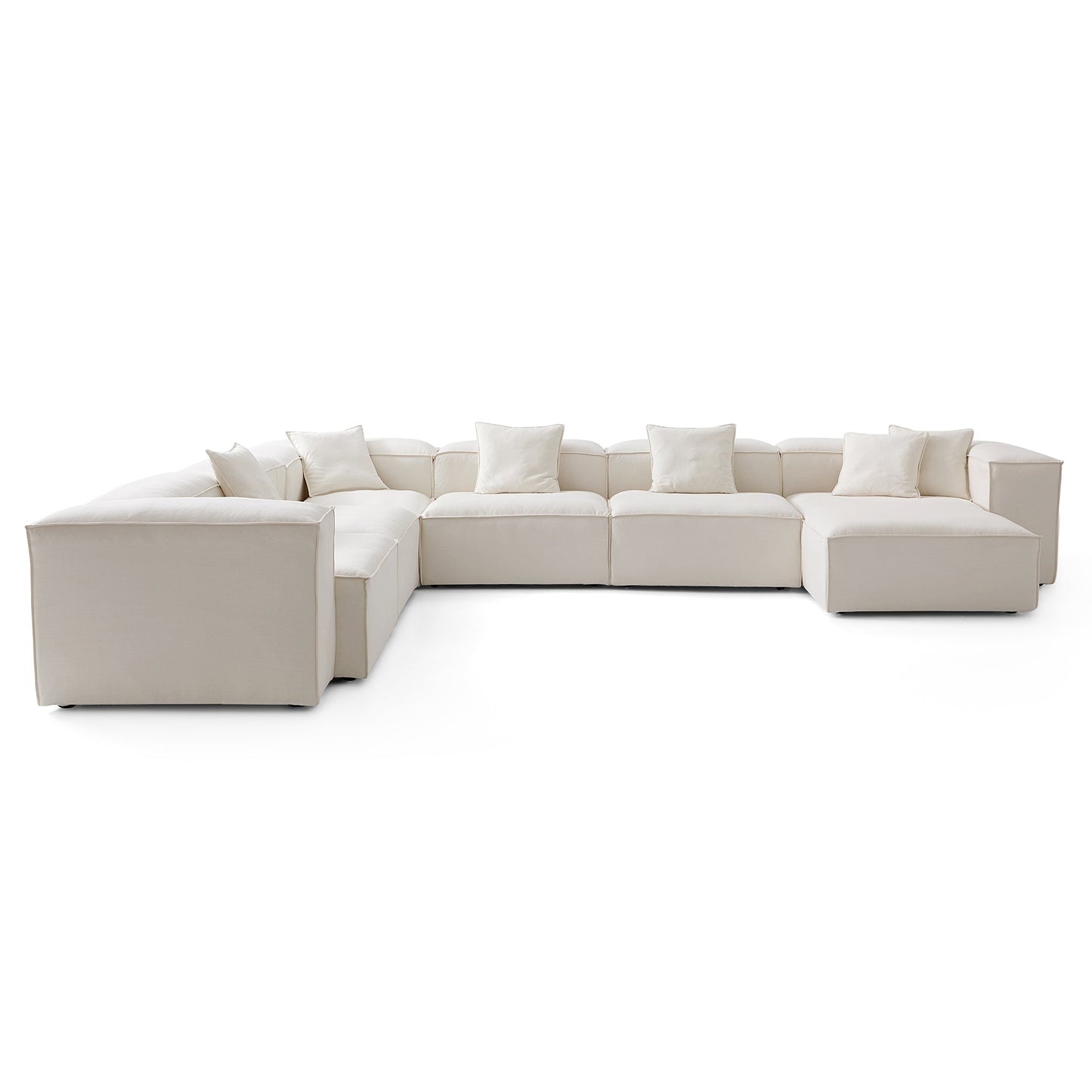 Freedom Modular Beige U Shaped Sectional Sofa-Beige-177.2"-High