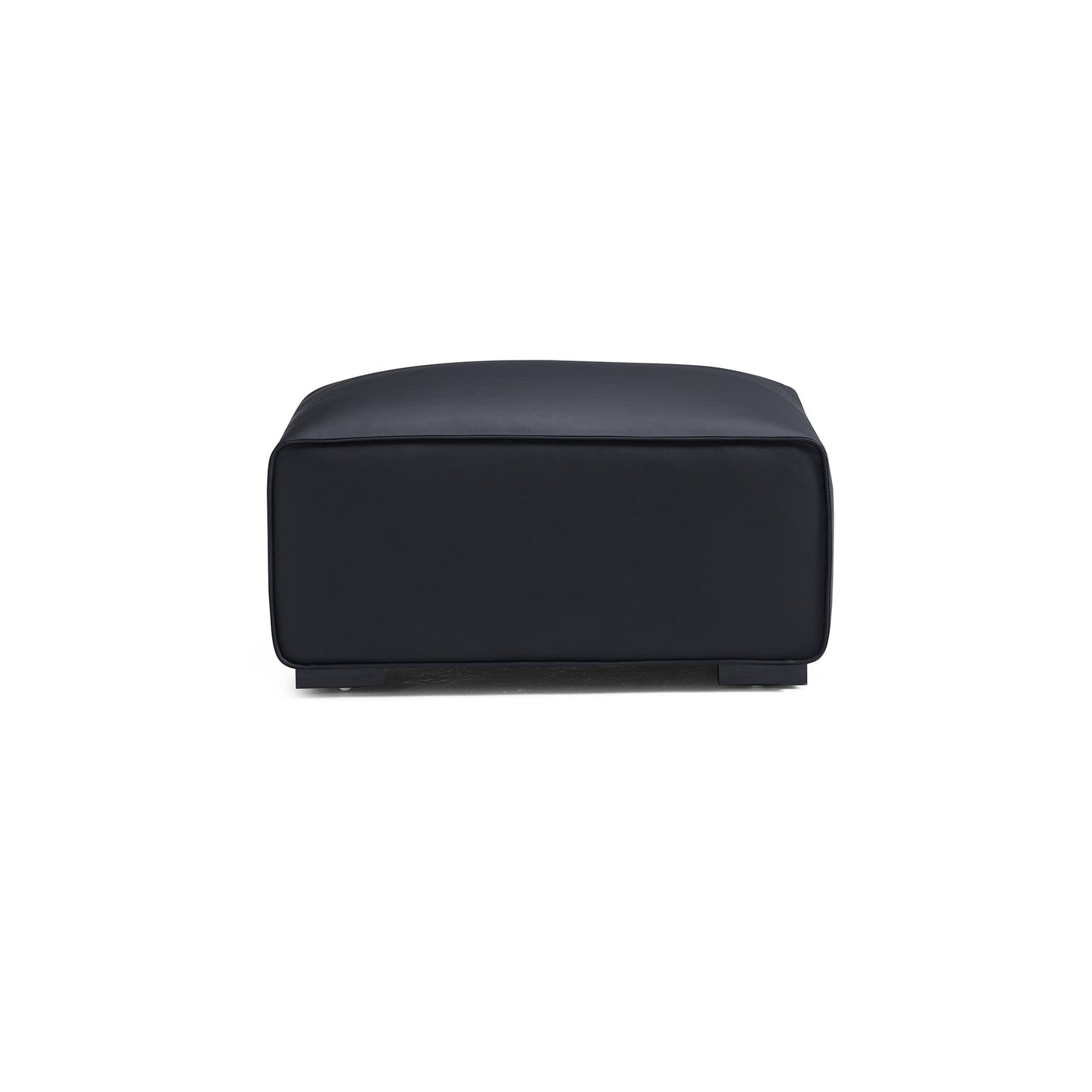 Domus High Back Modular Leather Sofa and Ottoman-Black