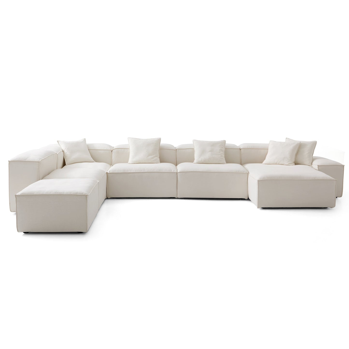 Freedom Modular Beige Open End Sectional Sofa-Beige-177.2"-Low