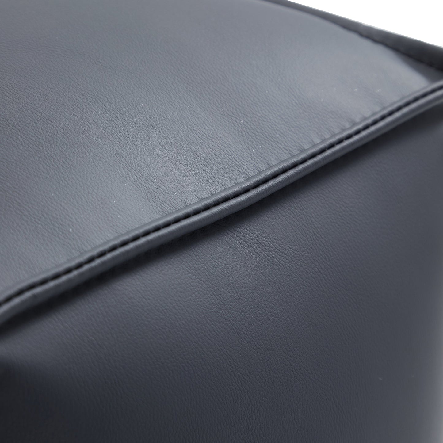 Geometry Minimalist Black Leather Sofa-Black