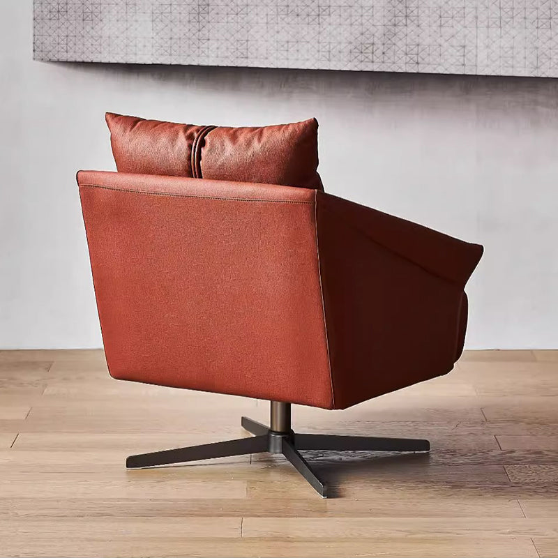 Flamingo Red Fabric Swivel Accent Chair-Red