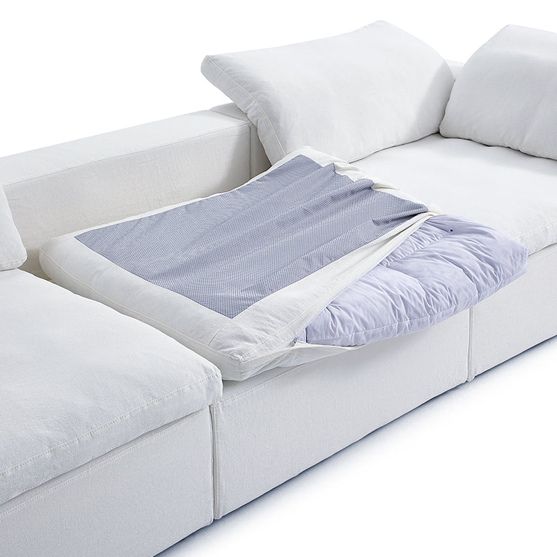 Tender Wabi Sabi Sand Sofa and Ottoman-White