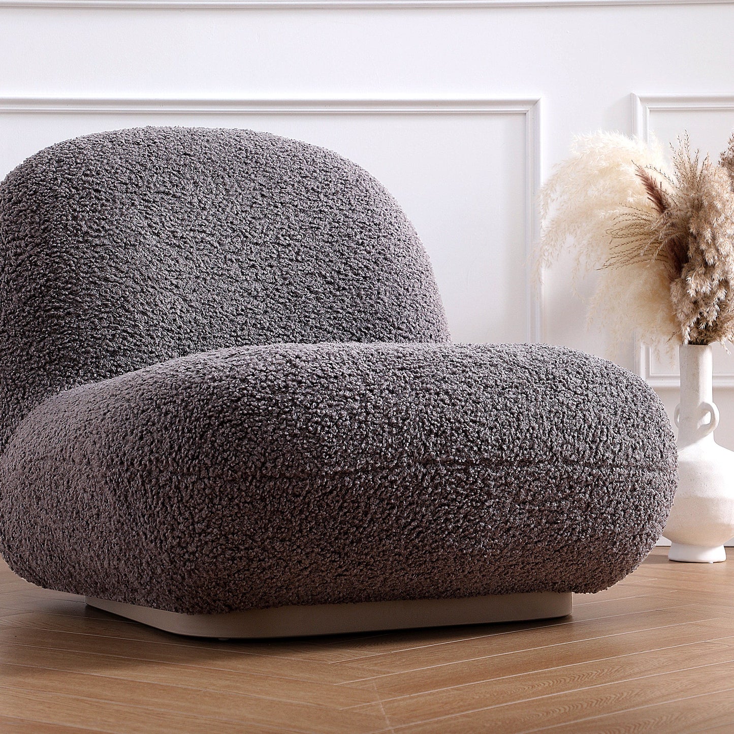 Puff Gray Accent Chair-Gray