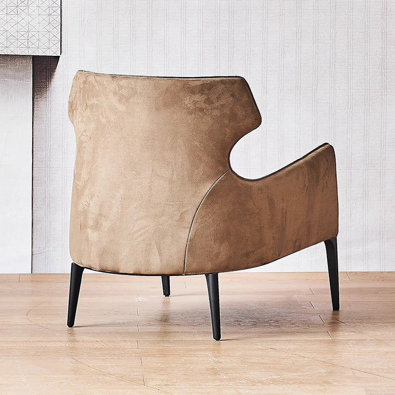 Hippo Camel Suede Accent Chair-Camel