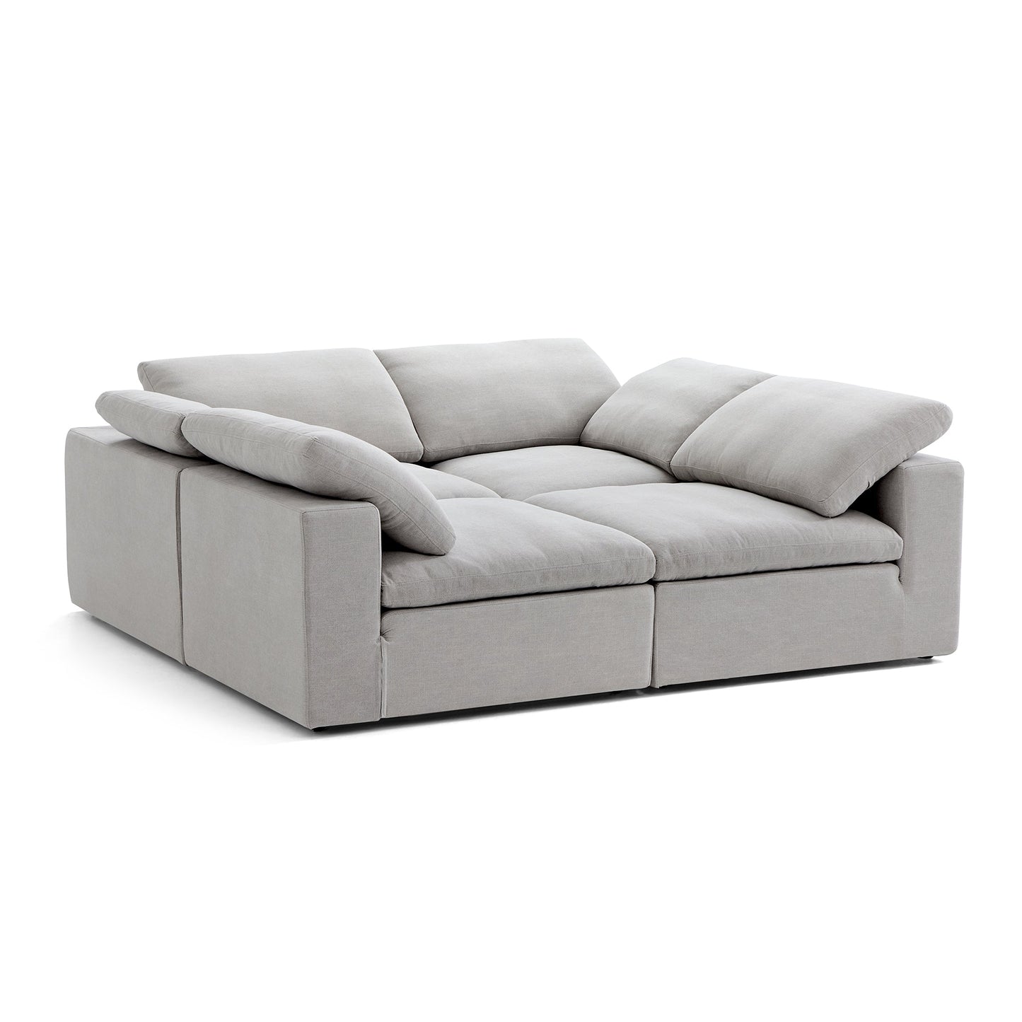 Tender Wabi Sabi Light Gray Sofa Bed-Gray-90.6"