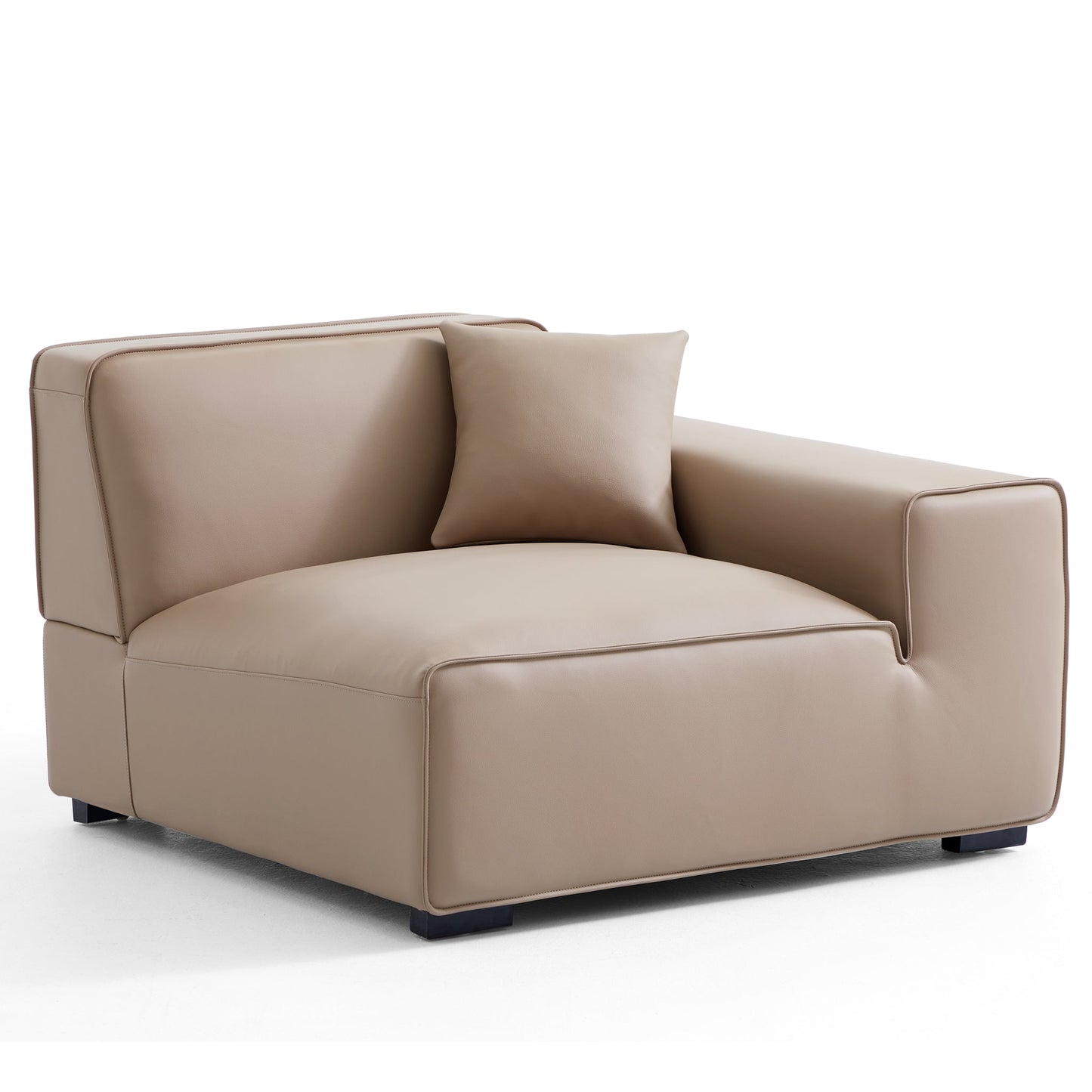 Domus Modular Khaki Leather Sofa-Khaki