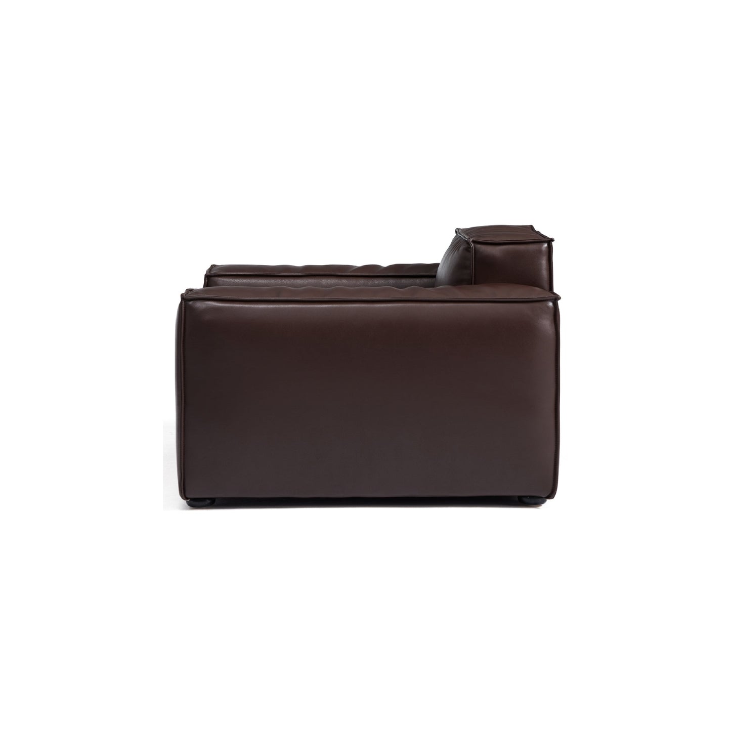 Luxury Minimalist Dark Brown Leather Armchair-Dark Brown