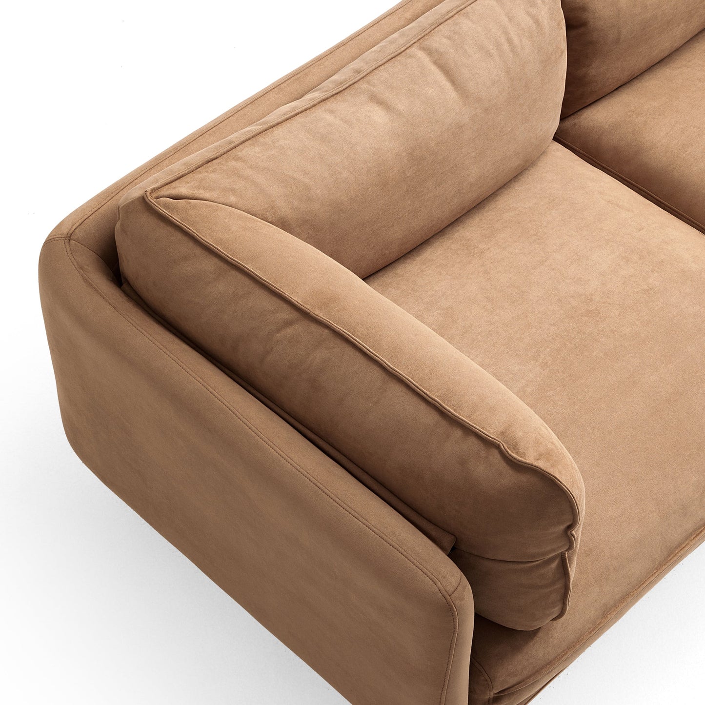 Vanilla Camel Fabric Sofa-Camel
