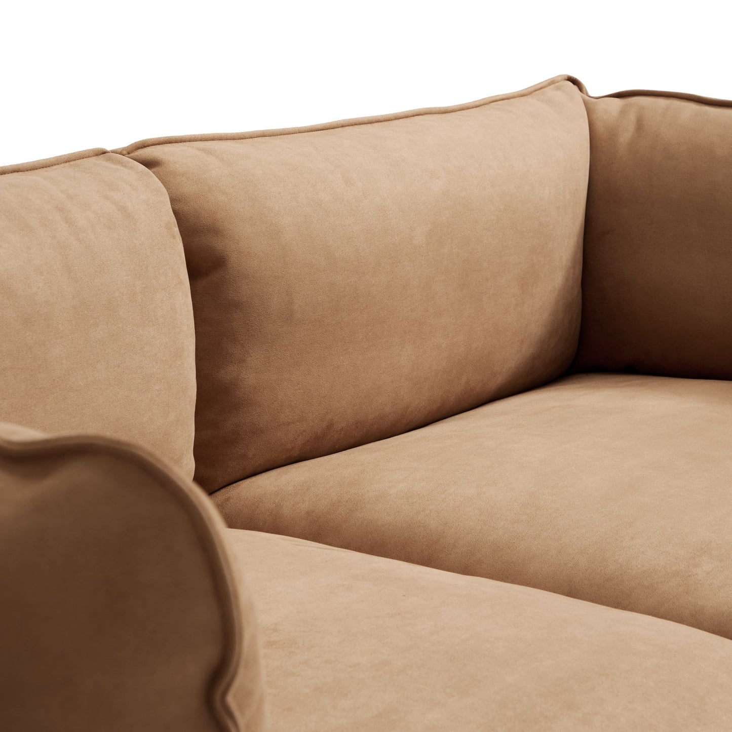 Vanilla Camel Fabric Sofa-Camel