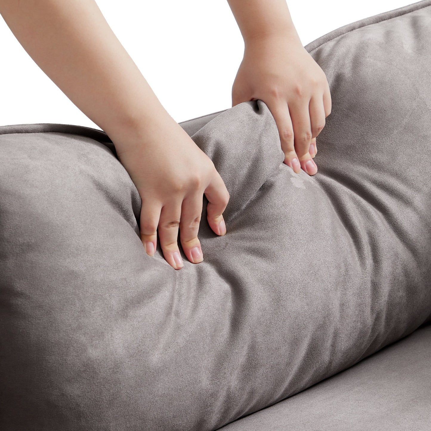 Vanilla Camel Fabric Sofa-Gray