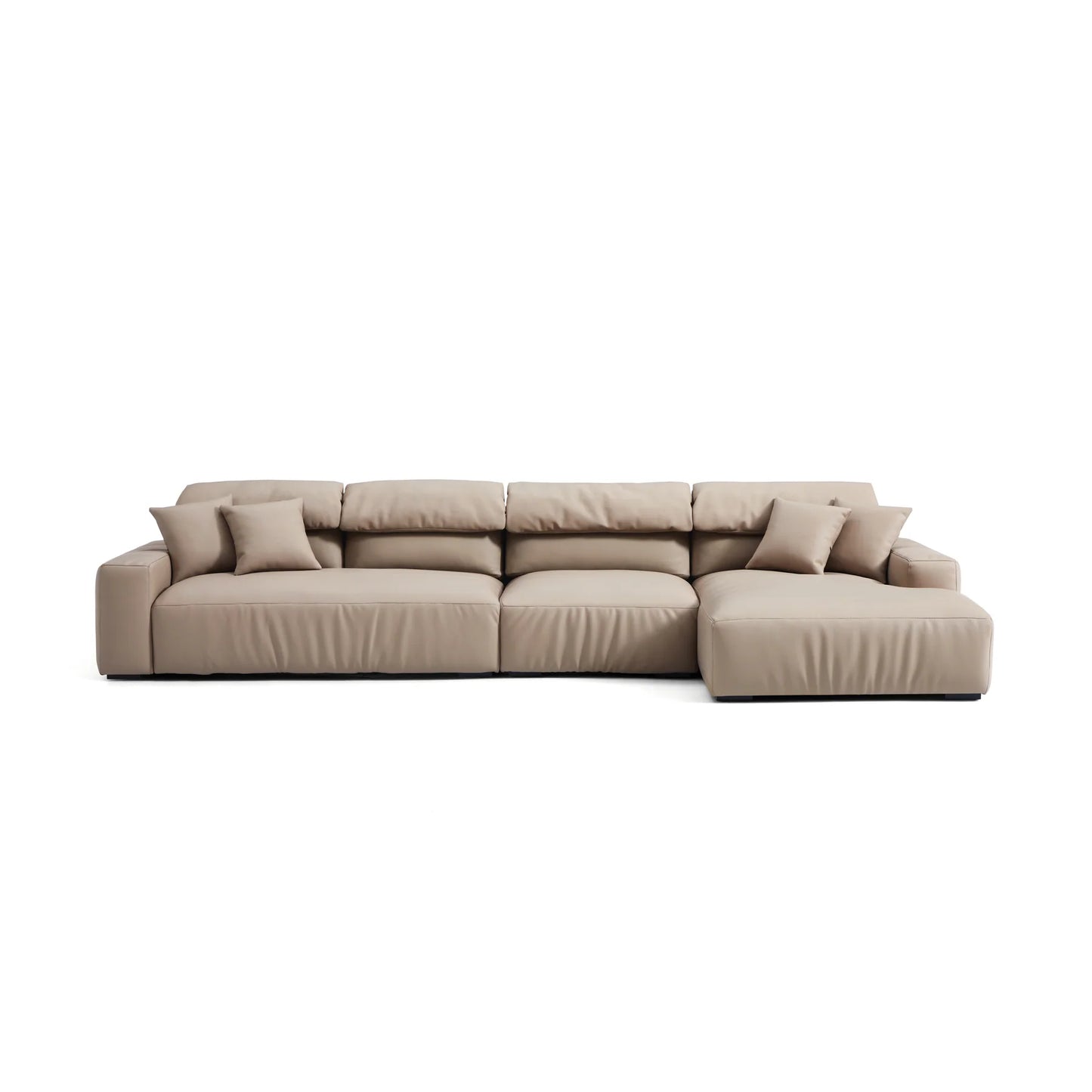 Chestnut Brown Leather Sectional