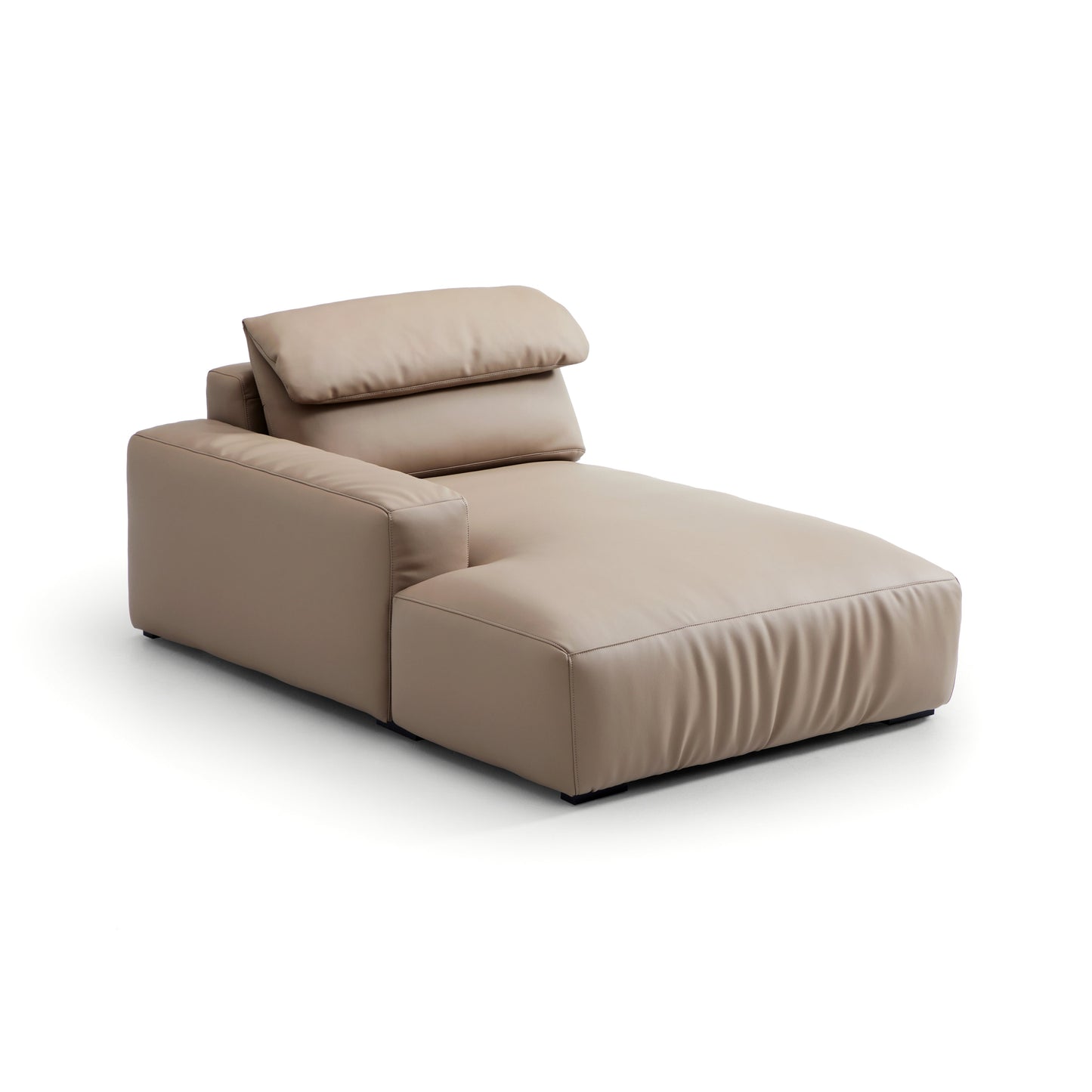 Chestnut Khaki Leather Sectional-Khaki