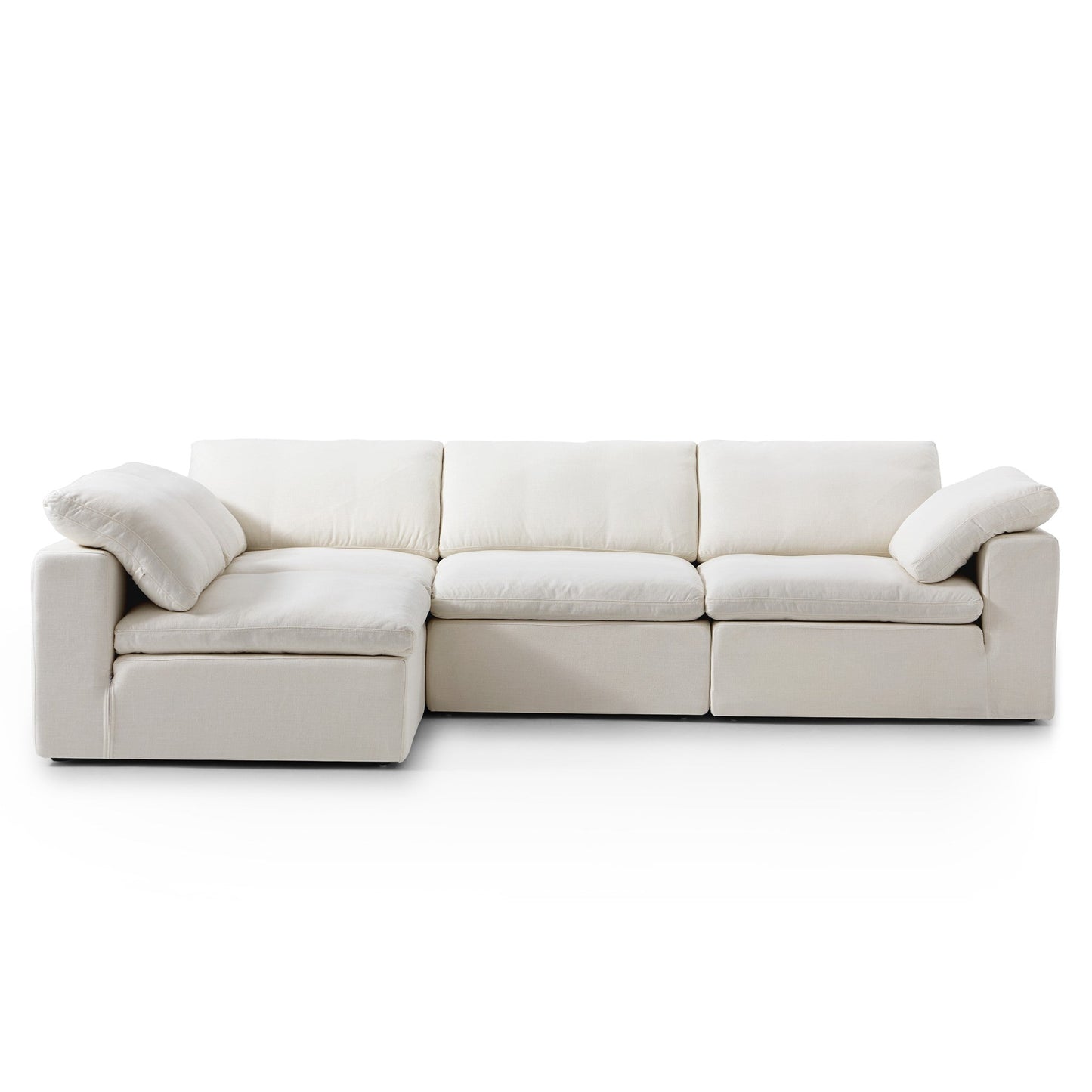 Tender Wabi Sabi Beige Sectional-Beige-128.0"
