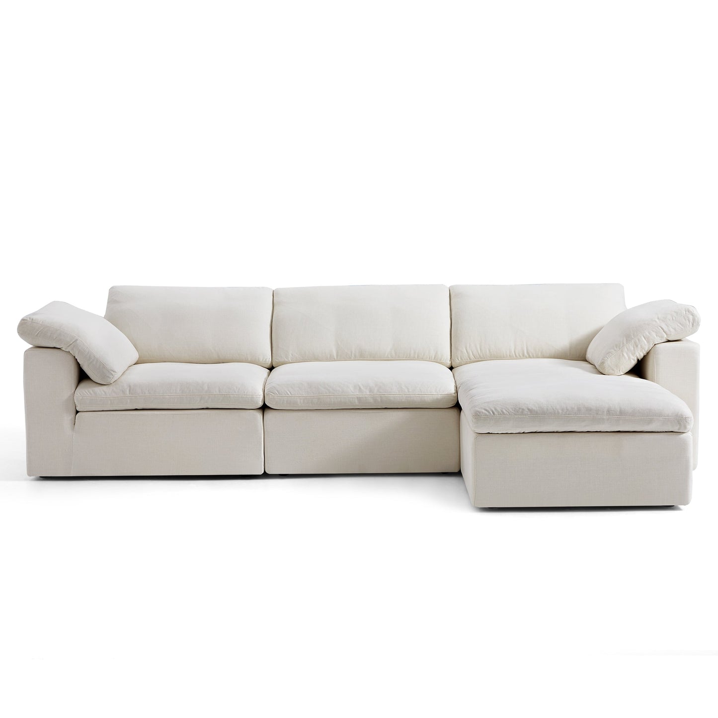 Tender Wabi Sabi Sand Sofa and Ottoman-Beige-128.0"
