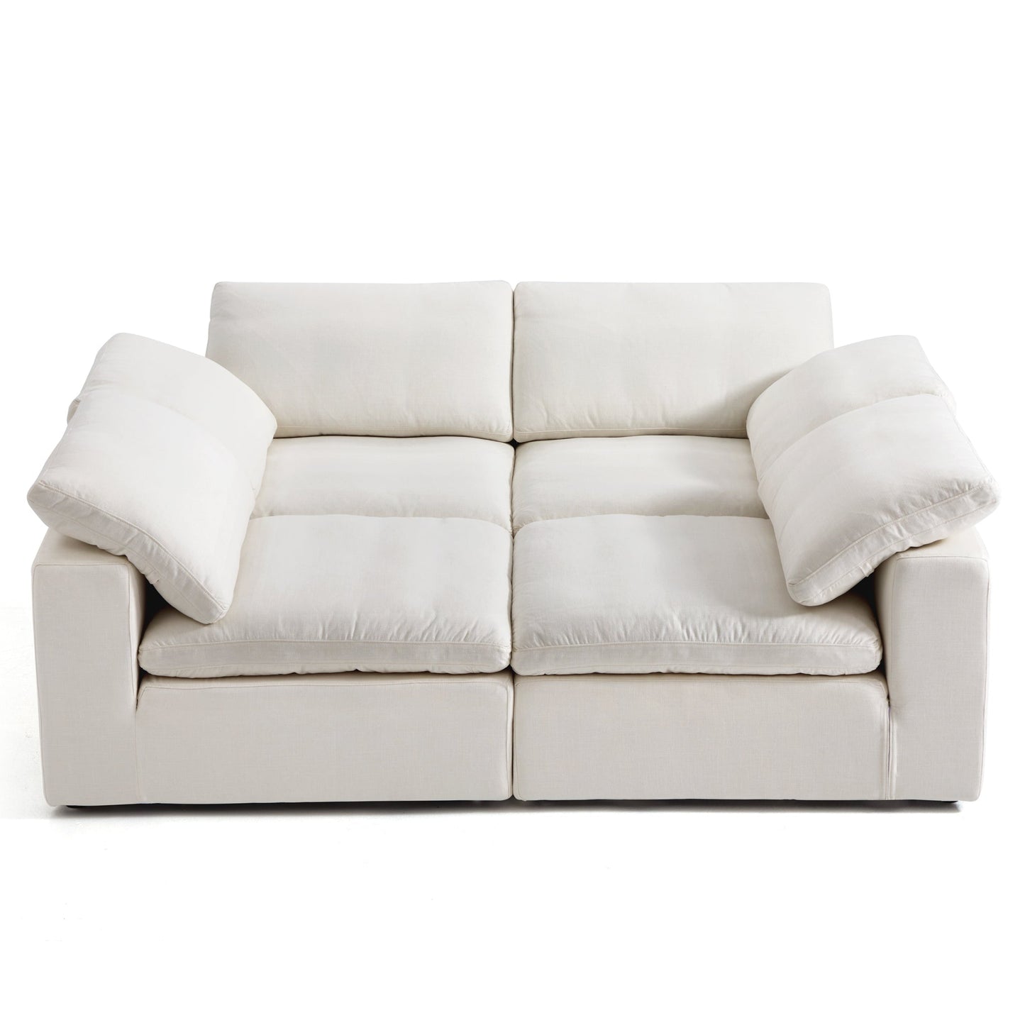 Tender Wabi Sabi Light Gray Sofa Bed-Beige-90.6"