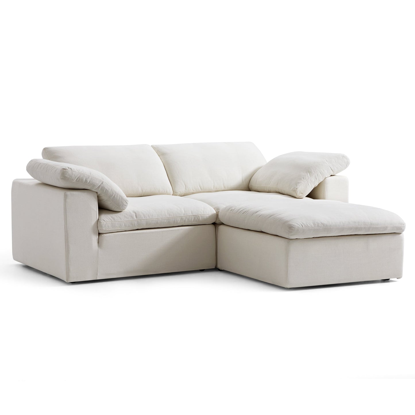Tender Wabi Sabi Sand Sofa and Ottoman-Beige-90.6"