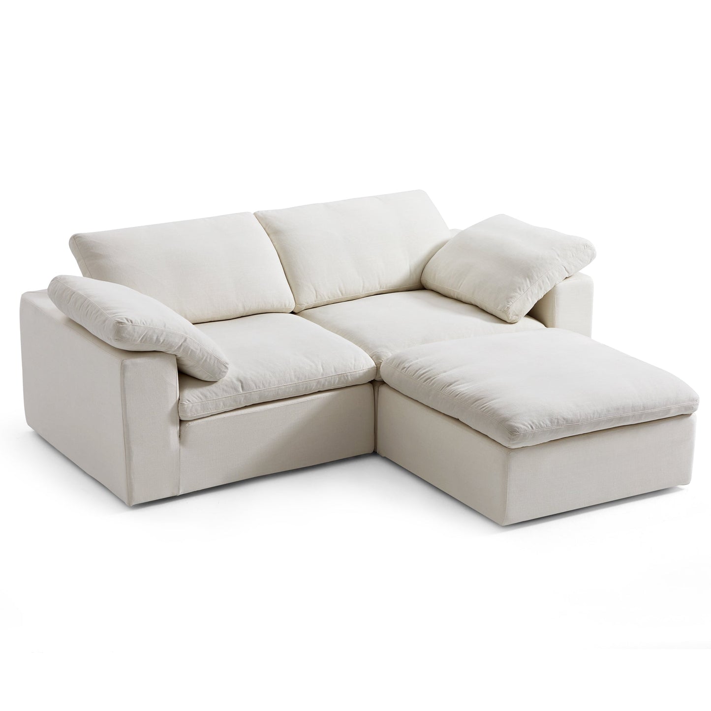 Tender Wabi Sabi Sand Sofa and Ottoman-Beige-90.6"