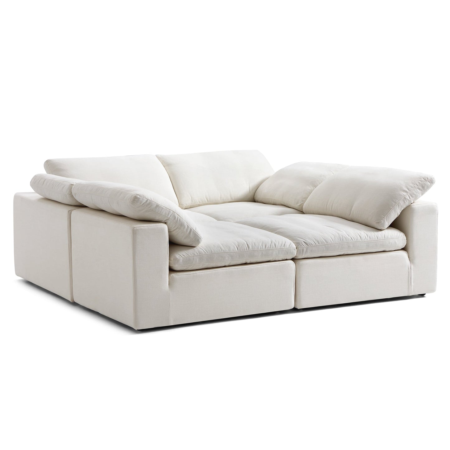 Tender Wabi Sabi Sand U Shaped Sectional with Open Ends-Beige-90.6"