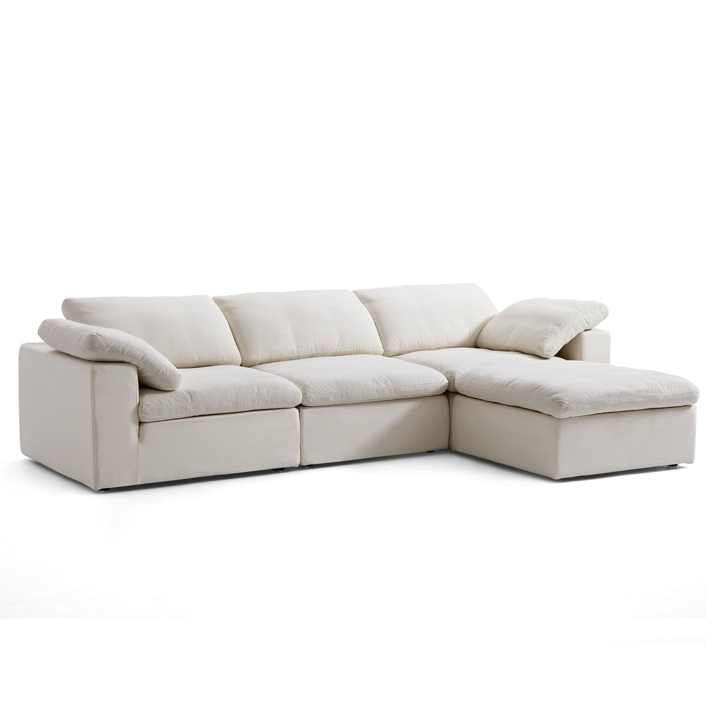 Tender Wabi Sabi Sand Sofa and Ottoman-Beige-128.0"
